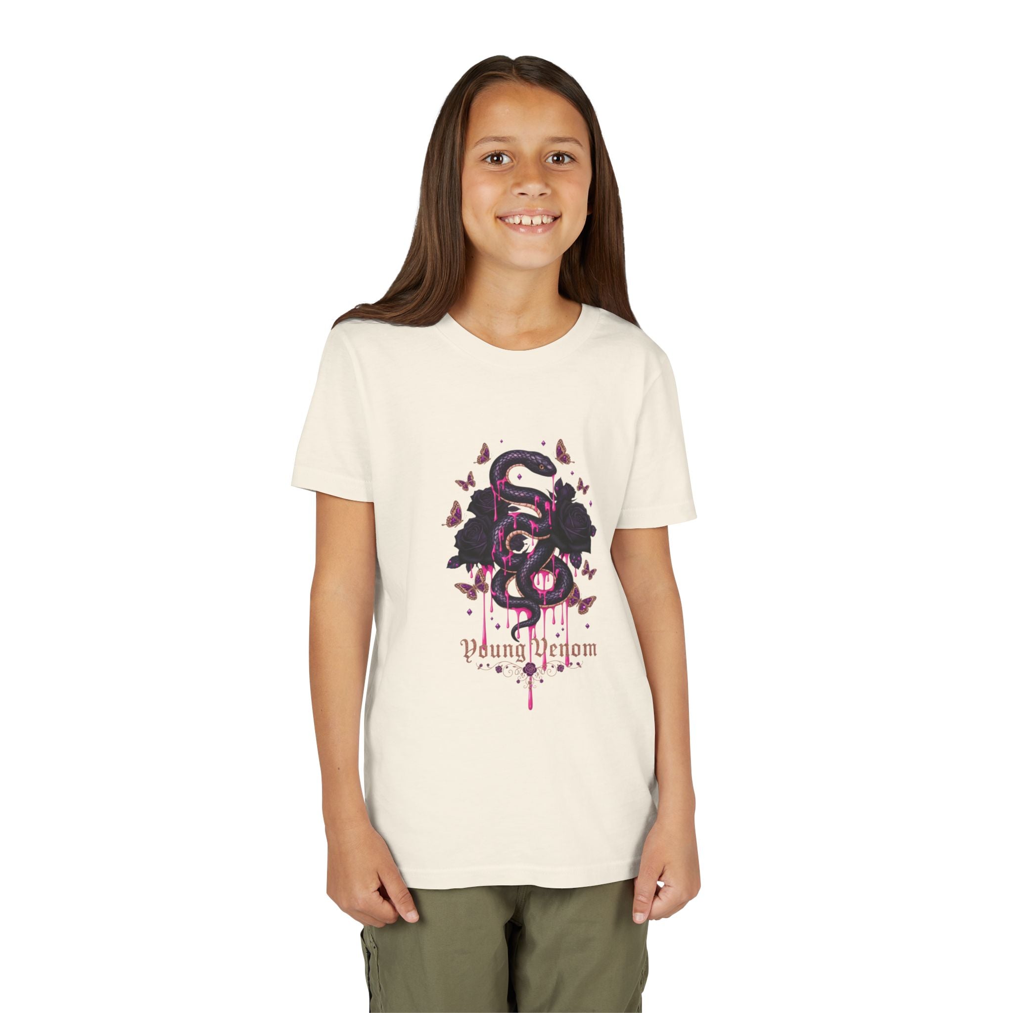 Girls Gothic Snake & Roses Young Venom Tee
