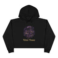 Velvet Venom Gothic Purple Snake Graphic Crop Hoodie