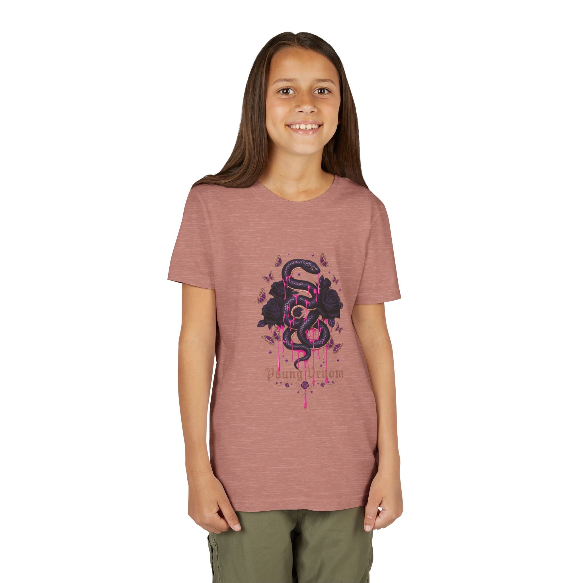 Girls Gothic Snake & Roses Young Venom Tee
