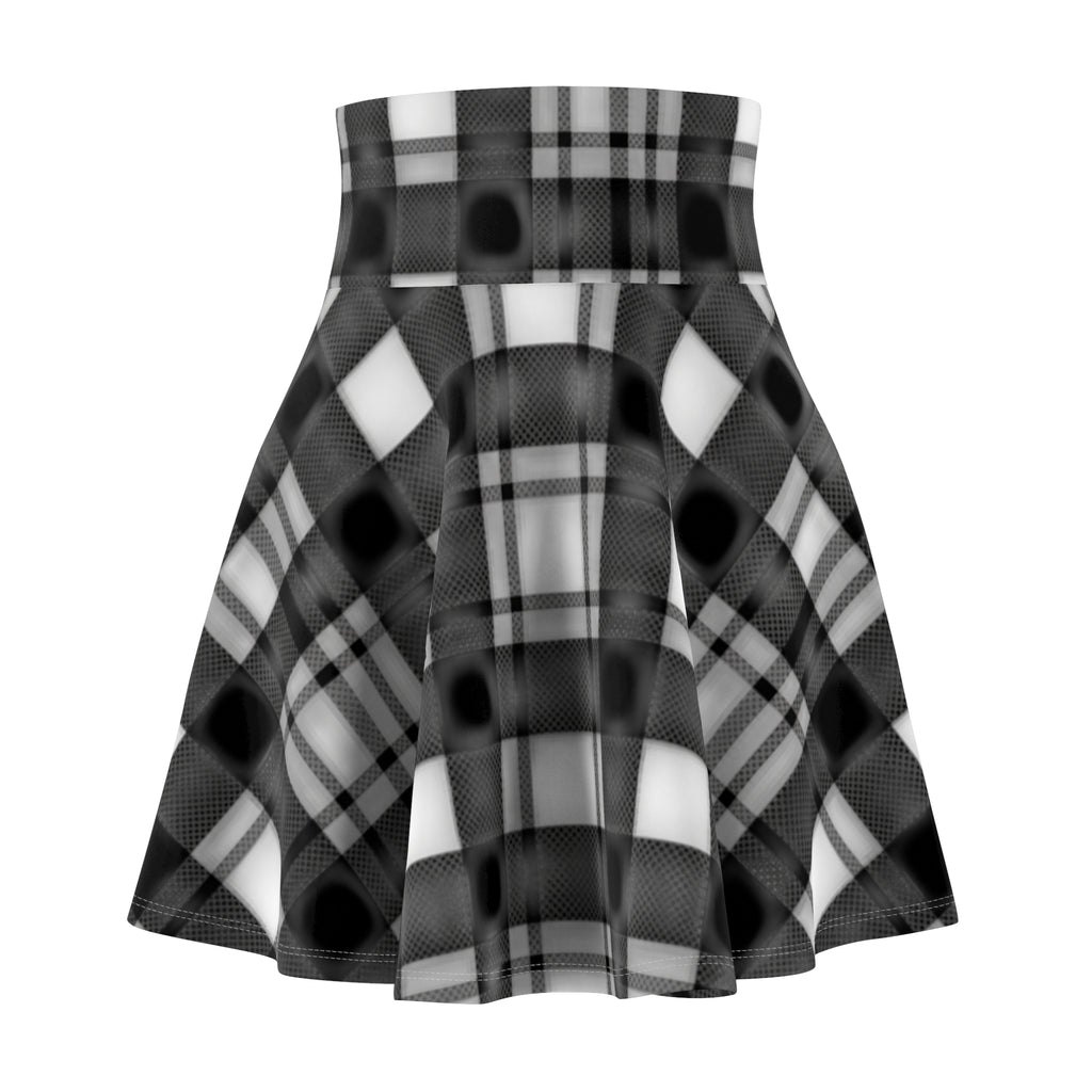 Black Plaid Skater Skirt