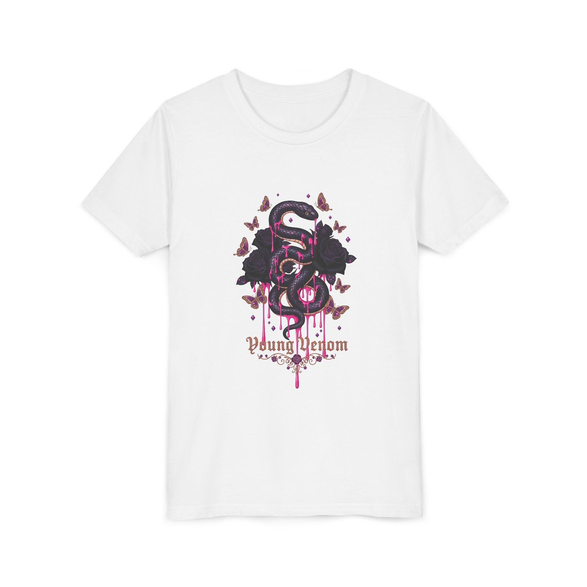 Girls Gothic Snake & Roses Young Venom Tee