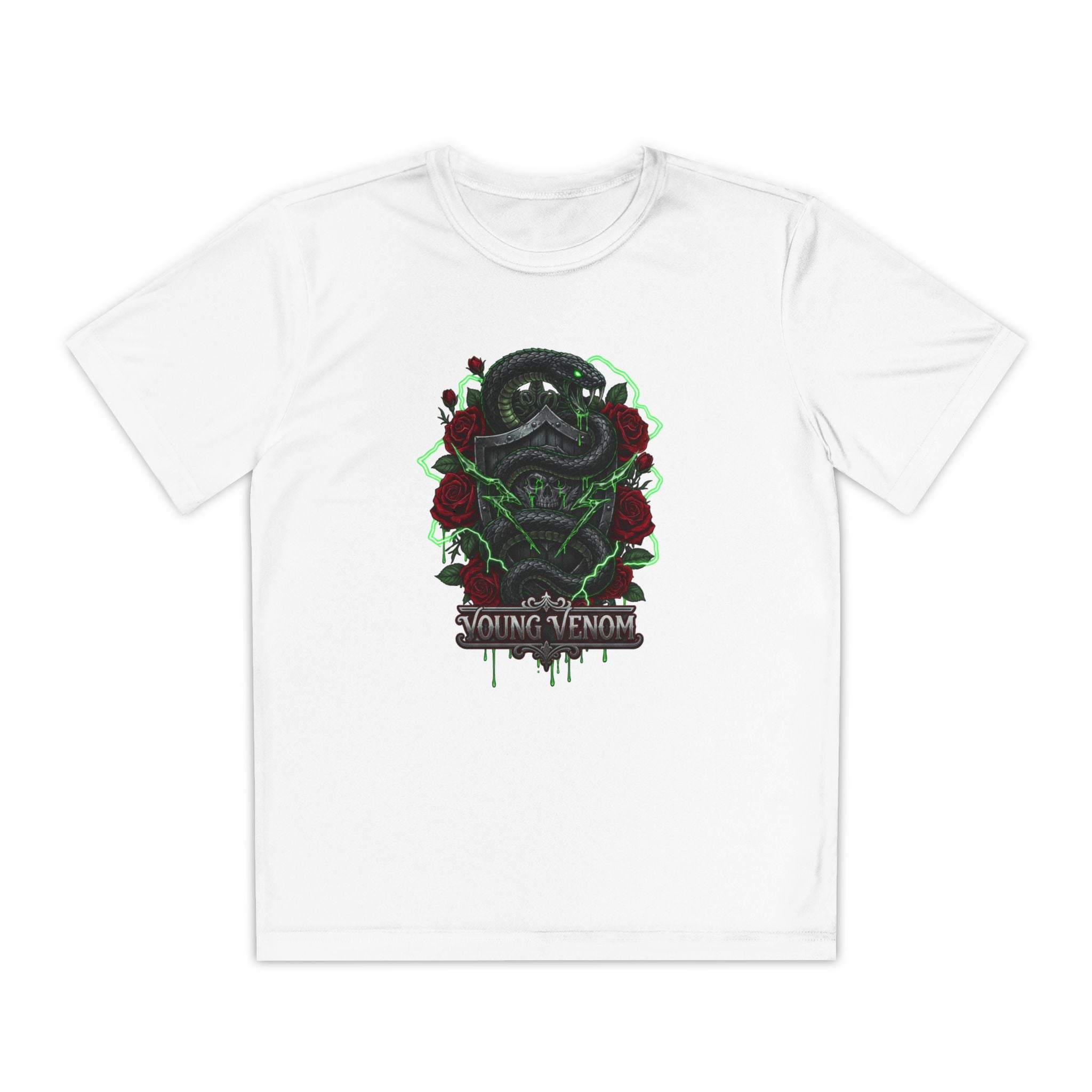 Boys Gothic Skull & Rose Young Venom Tee