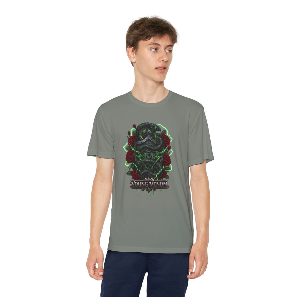 Boys Gothic Skull & Rose Young Venom Tee