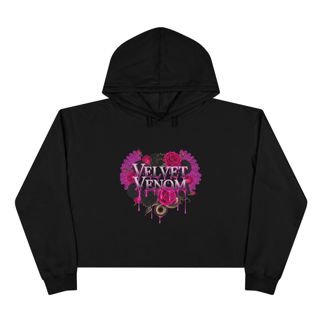 Velvet Venom Heart Crop Hoodie