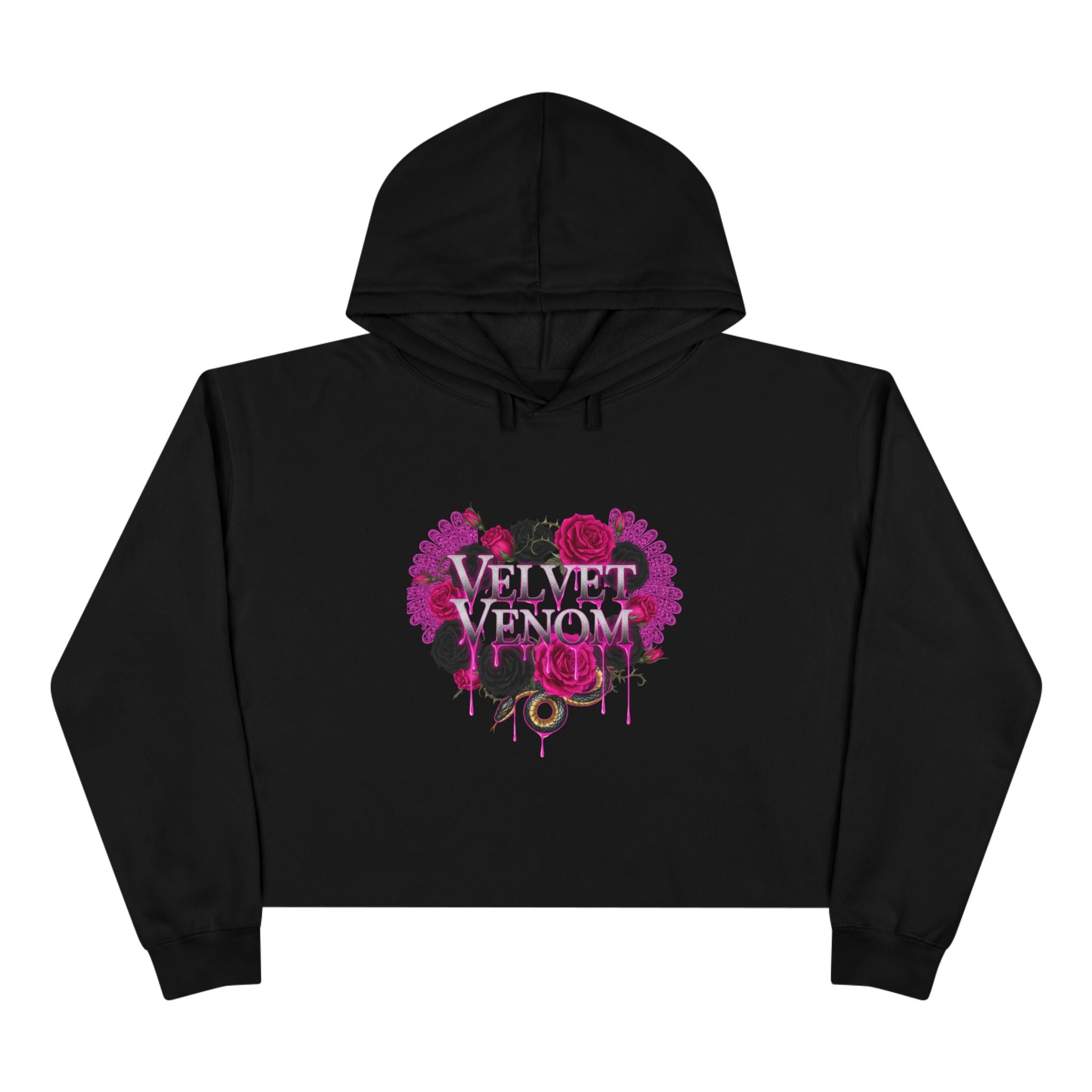 Velvet Venom Heart Crop Hoodie