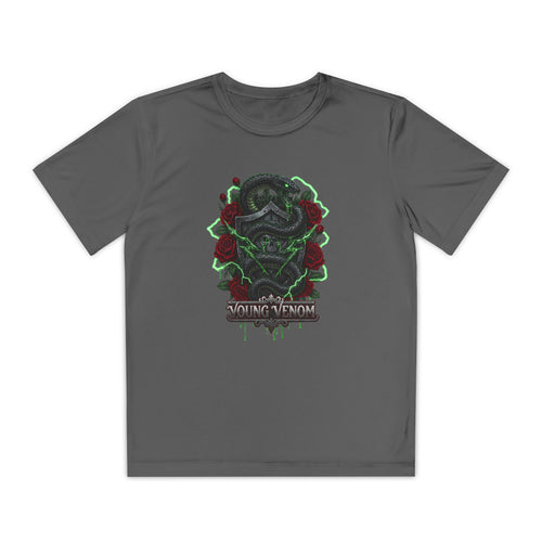 Boys Gothic Skull & Rose Young Venom Tee