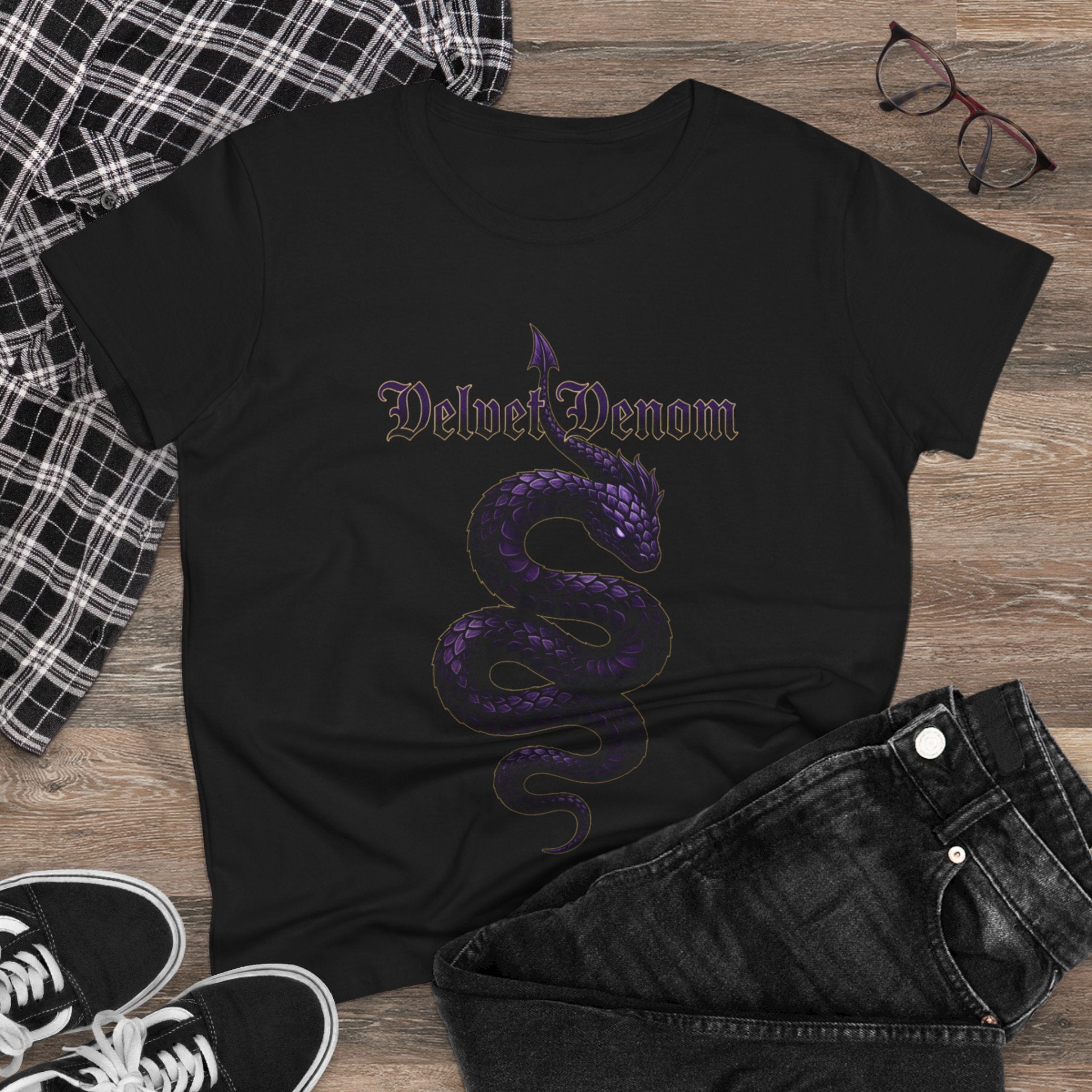 Velvet Venom Graphic Snake Tee
