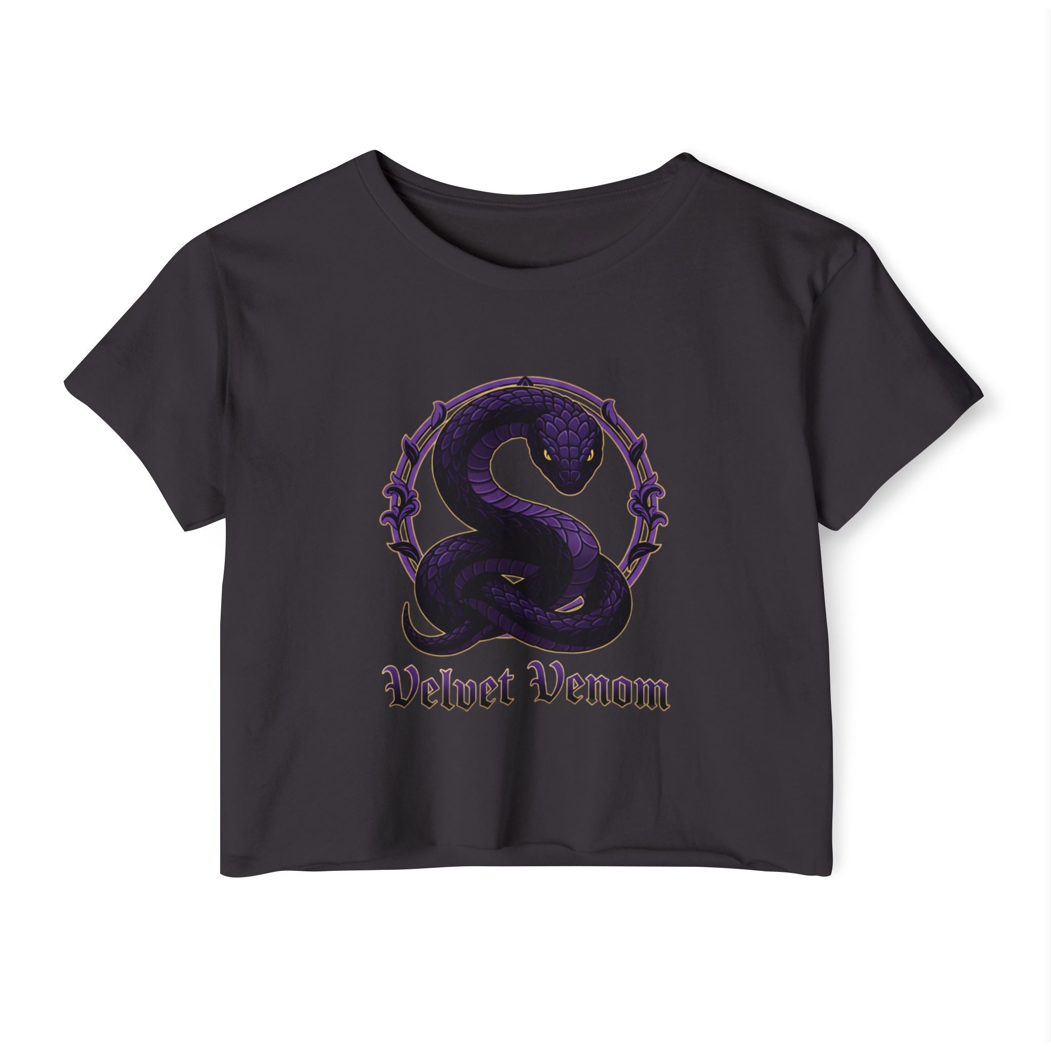 Velvet Venom Snake Graphic Crop Tee