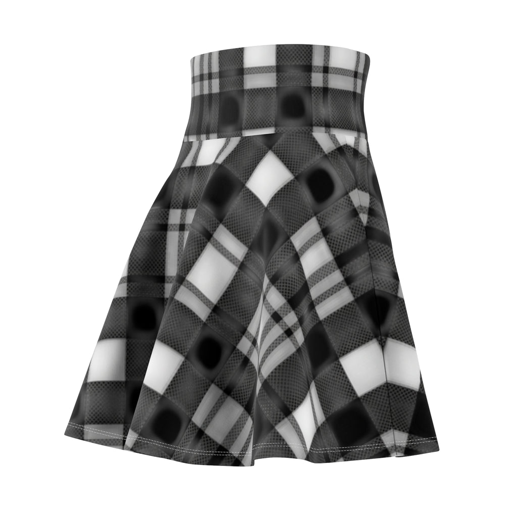 Black Plaid Skater Skirt