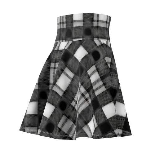 Black Plaid Skater Skirt