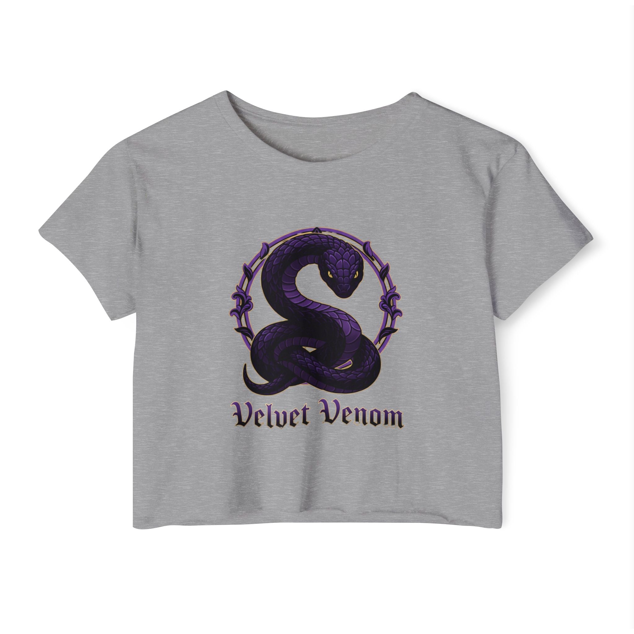 Velvet Venom Snake Graphic Crop Tee