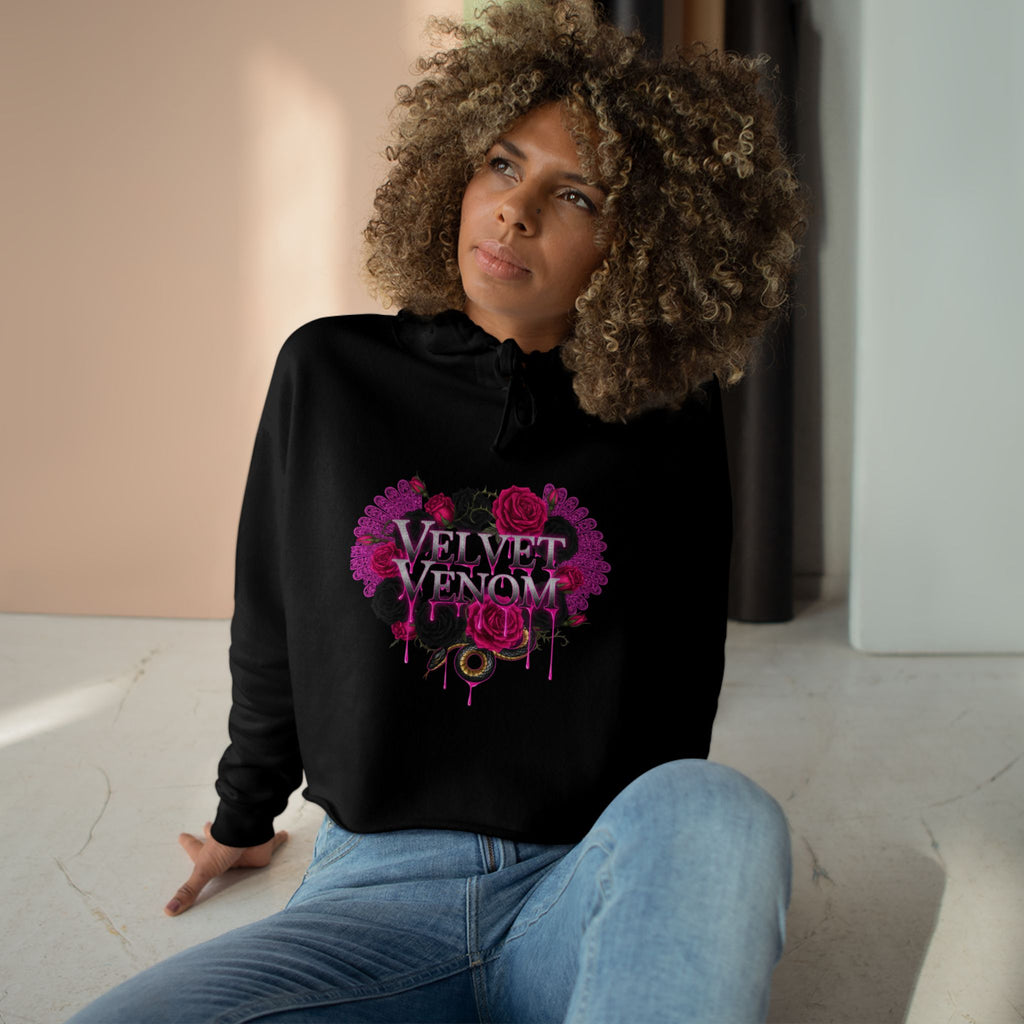 Velvet Venom Heart Crop Hoodie