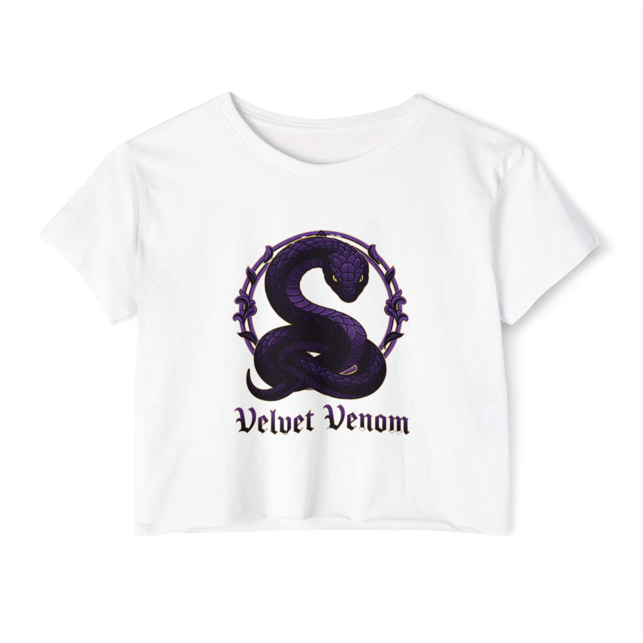 Velvet Venom Snake Graphic Crop Tee