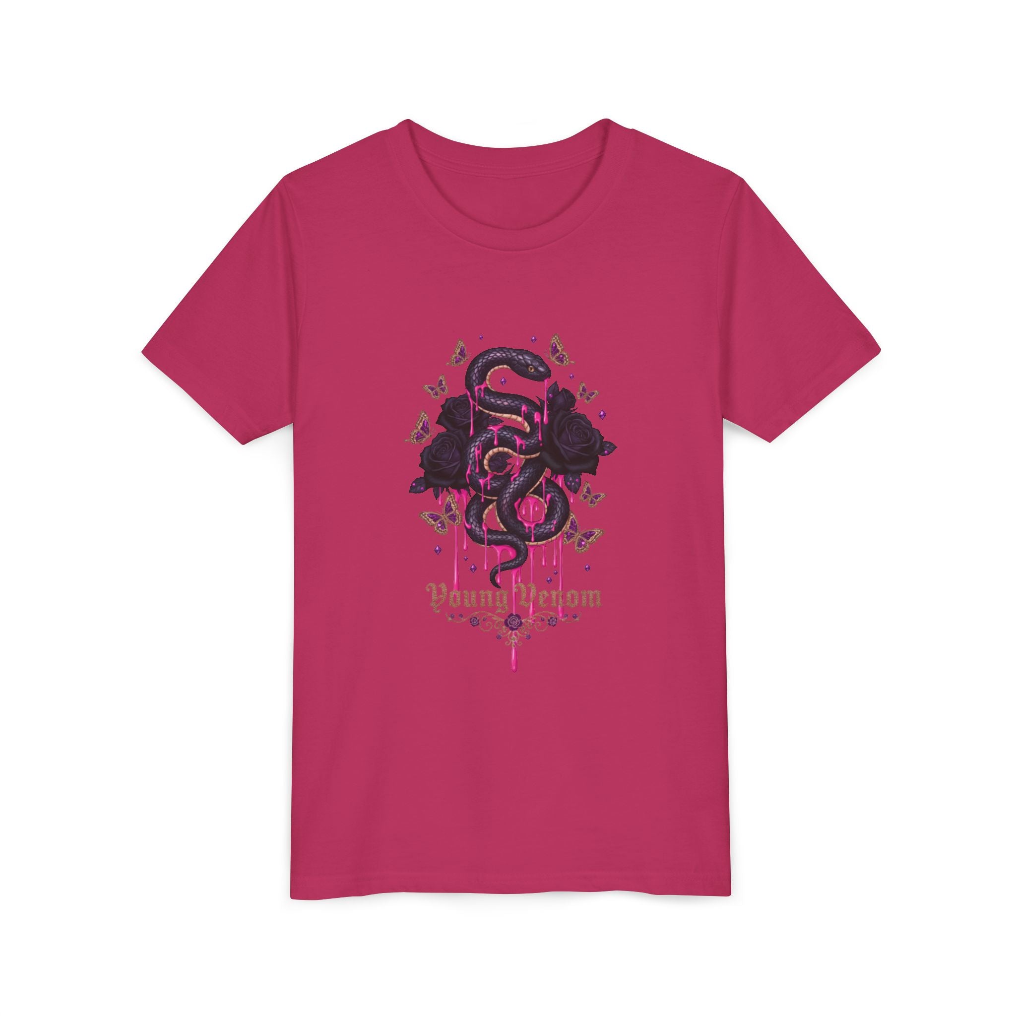 Girls Gothic Snake & Roses Young Venom Tee