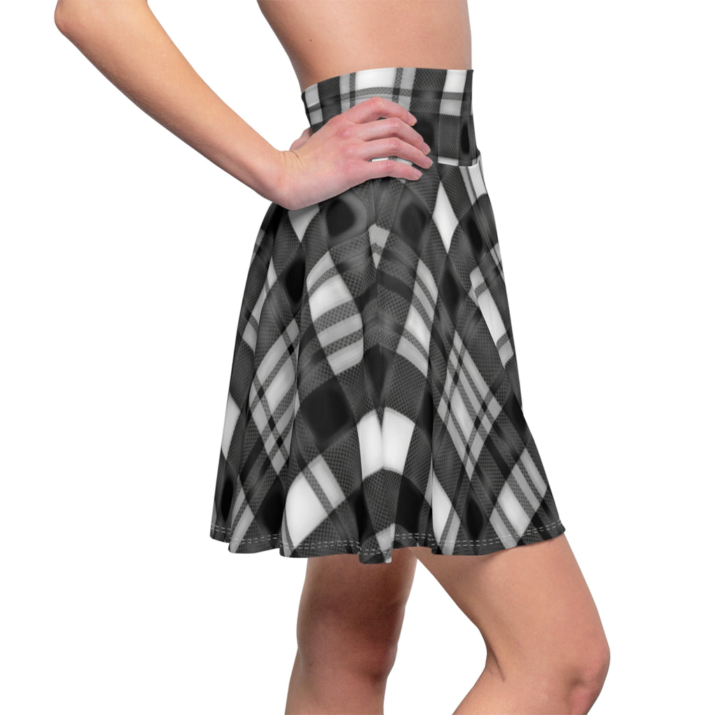 Black Plaid Skater Skirt