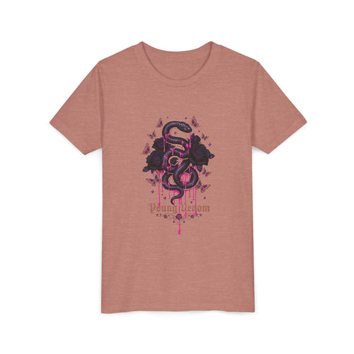 Girls Gothic Snake & Roses Young Venom Tee