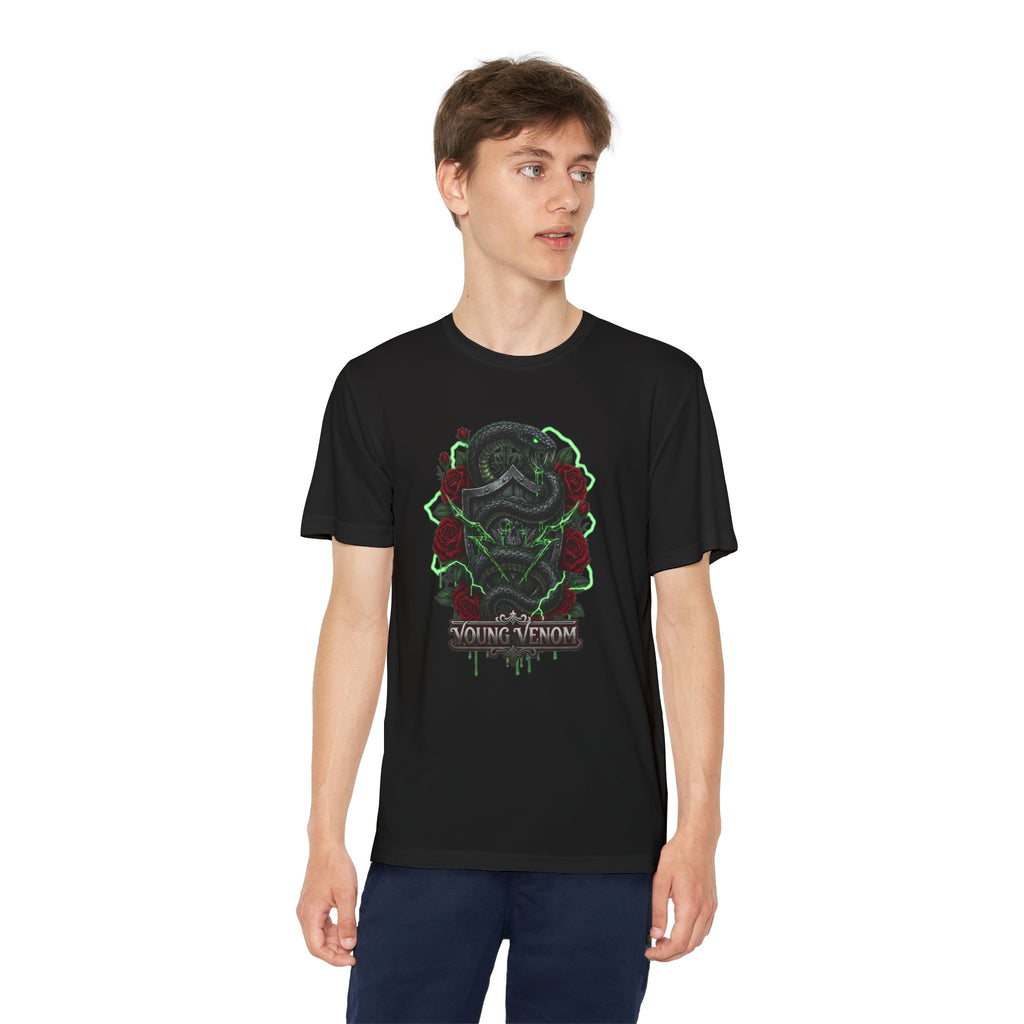 Boys Gothic Skull & Rose Young Venom Tee