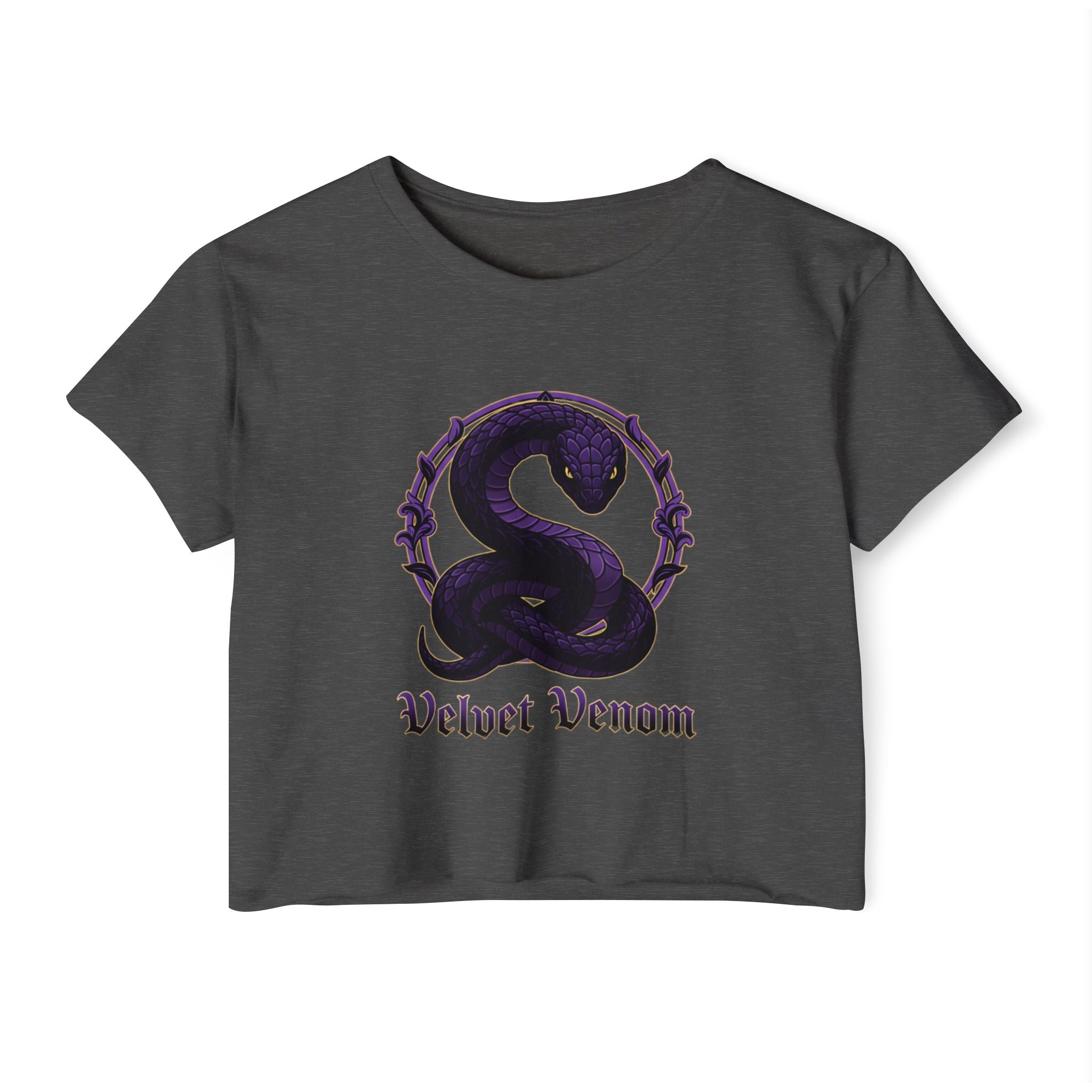 Velvet Venom Snake Graphic Crop Tee