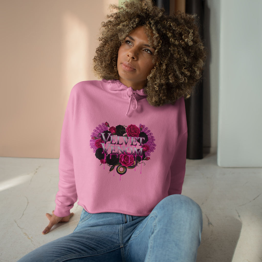 Velvet Venom Heart Crop Hoodie