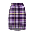 Purple Plaid Pencil Skirt