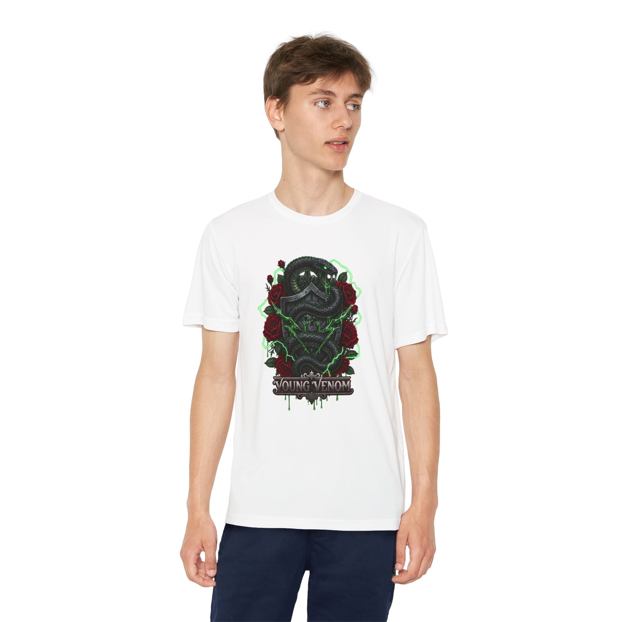 Boys Gothic Skull & Rose Young Venom Tee