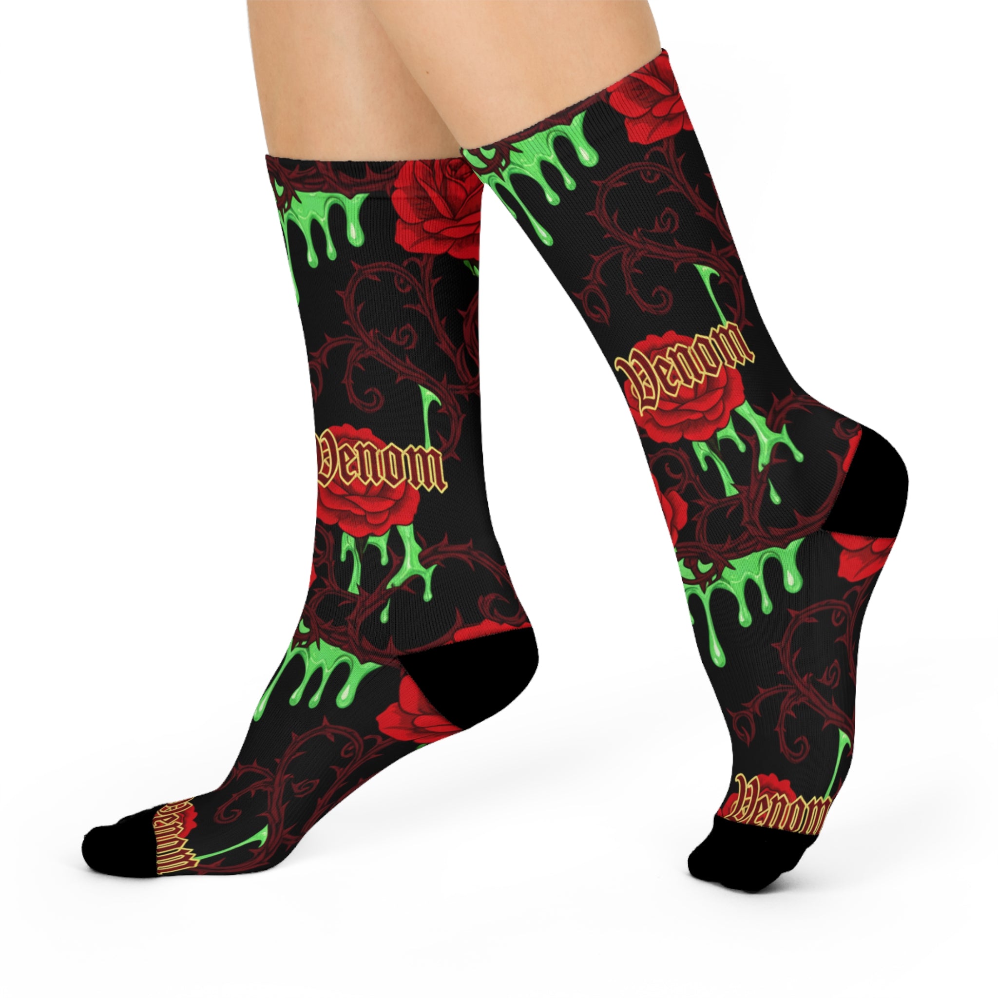 Rose and Venom Cushioned Crew Socks