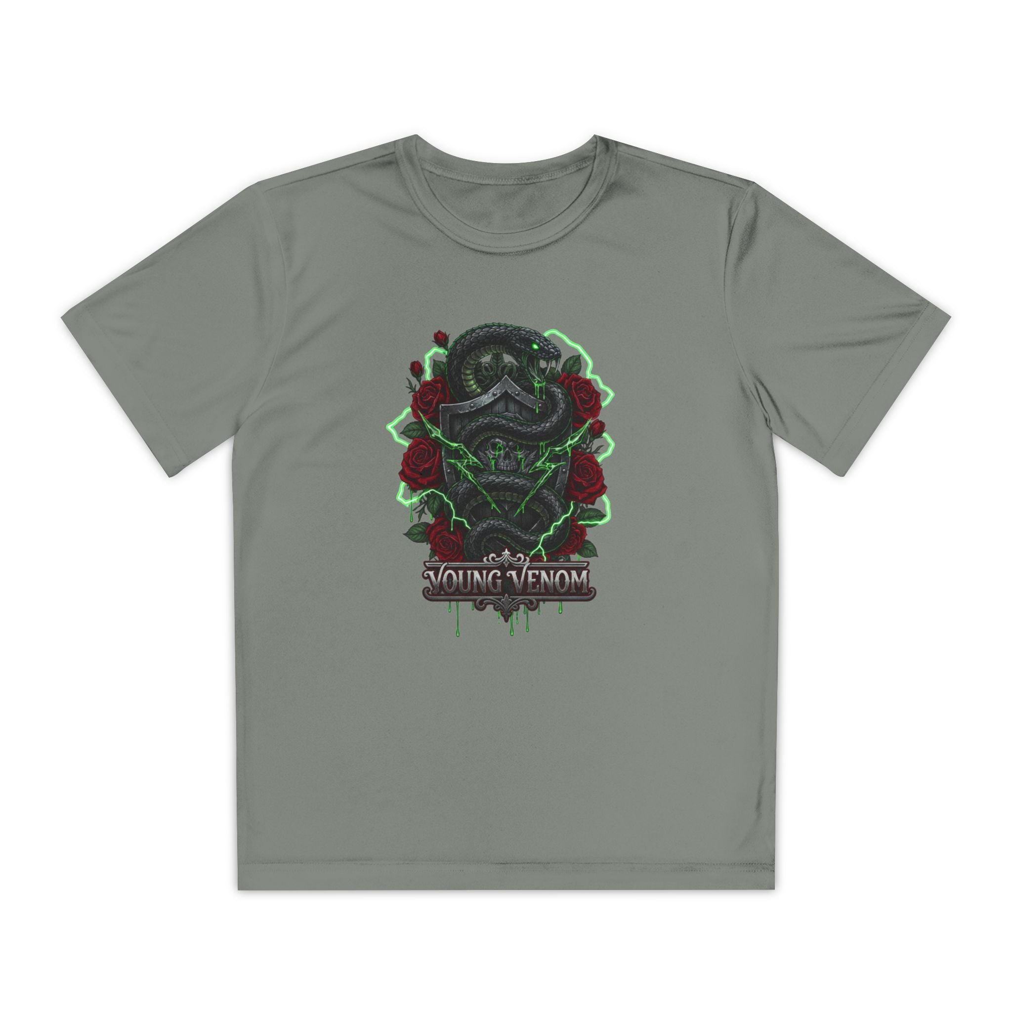 Boys Gothic Skull & Rose Young Venom Tee