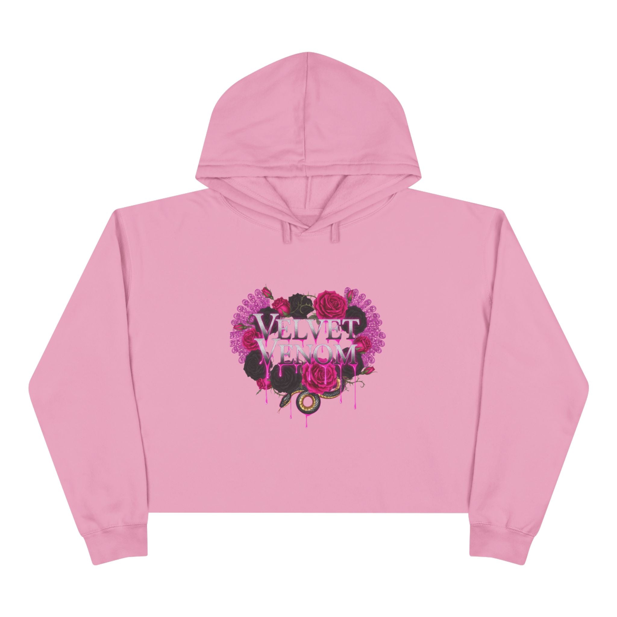 Velvet Venom Heart Crop Hoodie