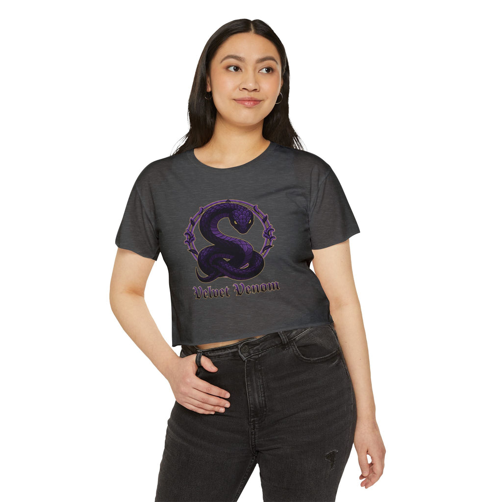 Velvet Venom Snake Graphic Crop Tee
