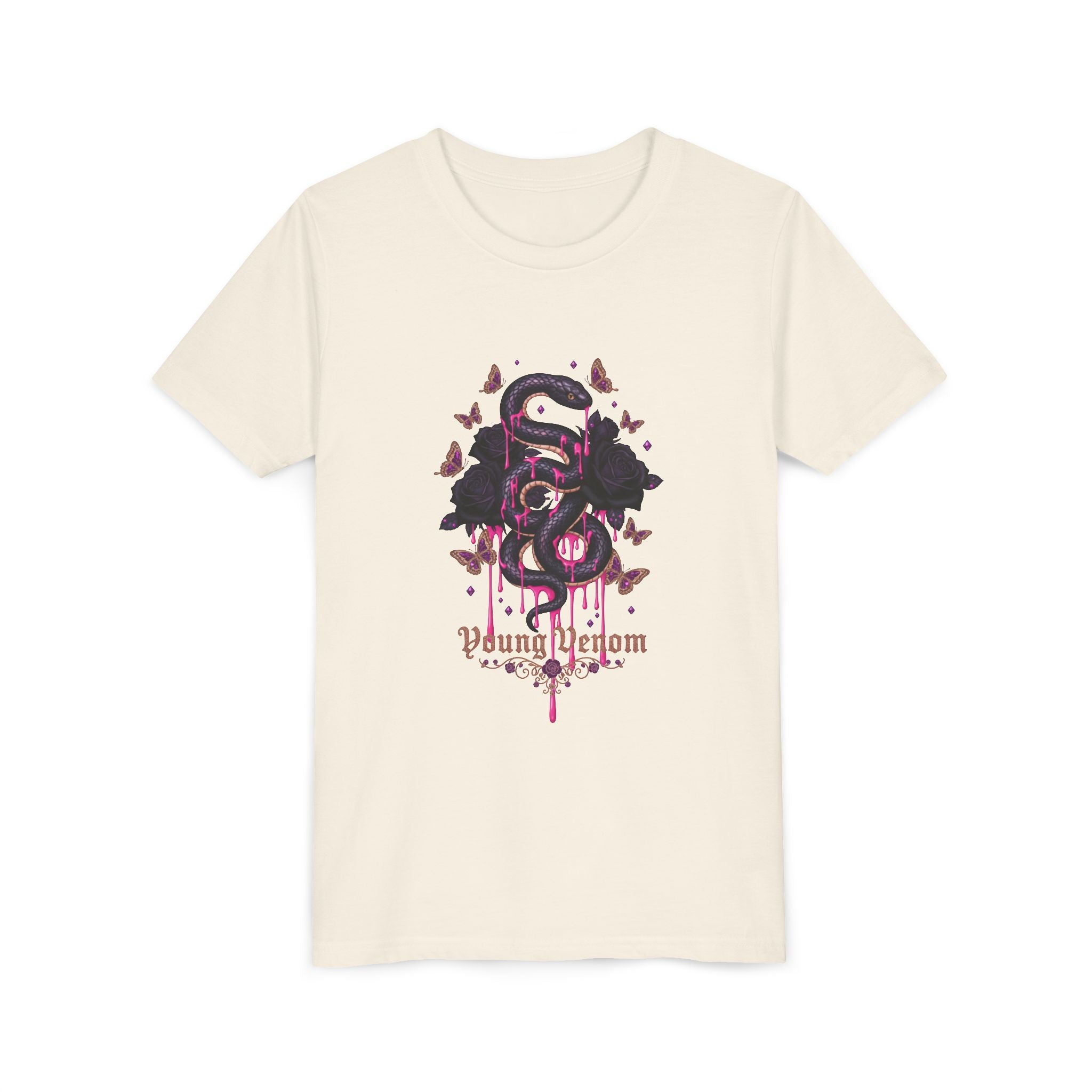 Girls Gothic Snake & Roses Young Venom Tee